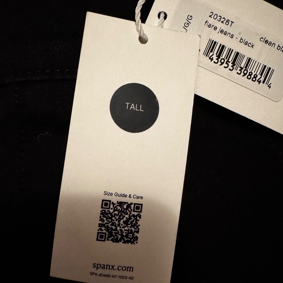 NWT Spanx Shape Original Everywhere Flare Jeans in Clean Black, Size Large Tall - Picture 5 of 12